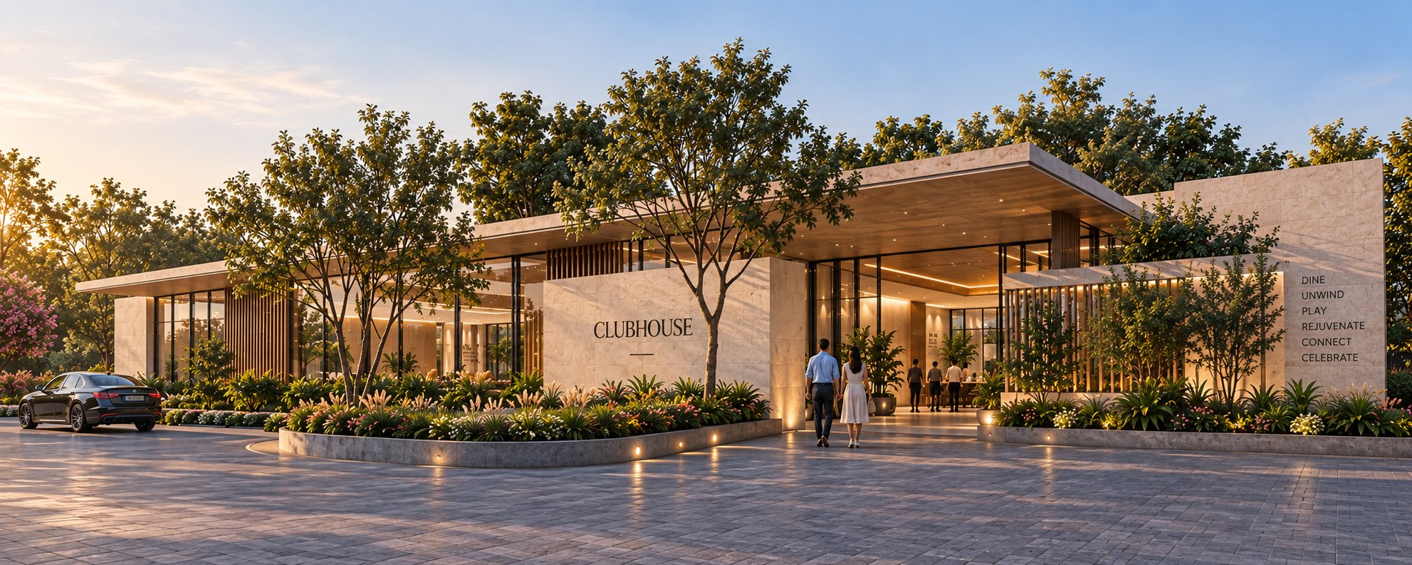 Club Deeper clubhouse entrance at the Osade residential community