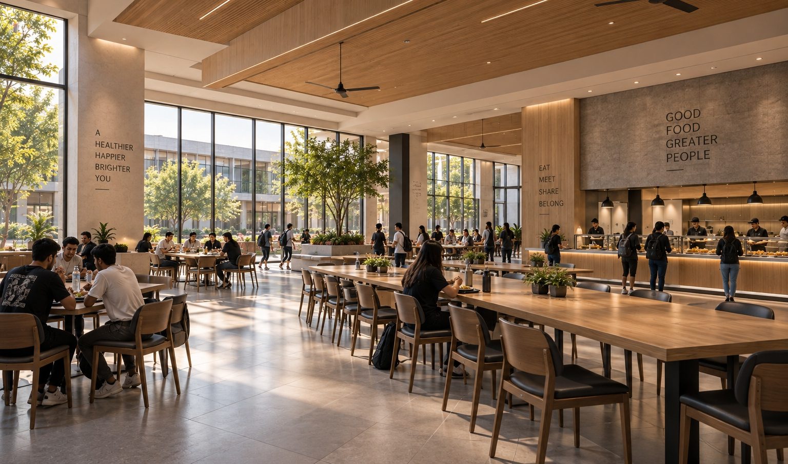 Dining hall where campus life and practical training meet